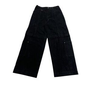 Matin Kim Patch Pocket Washed Cargo Pants in Black